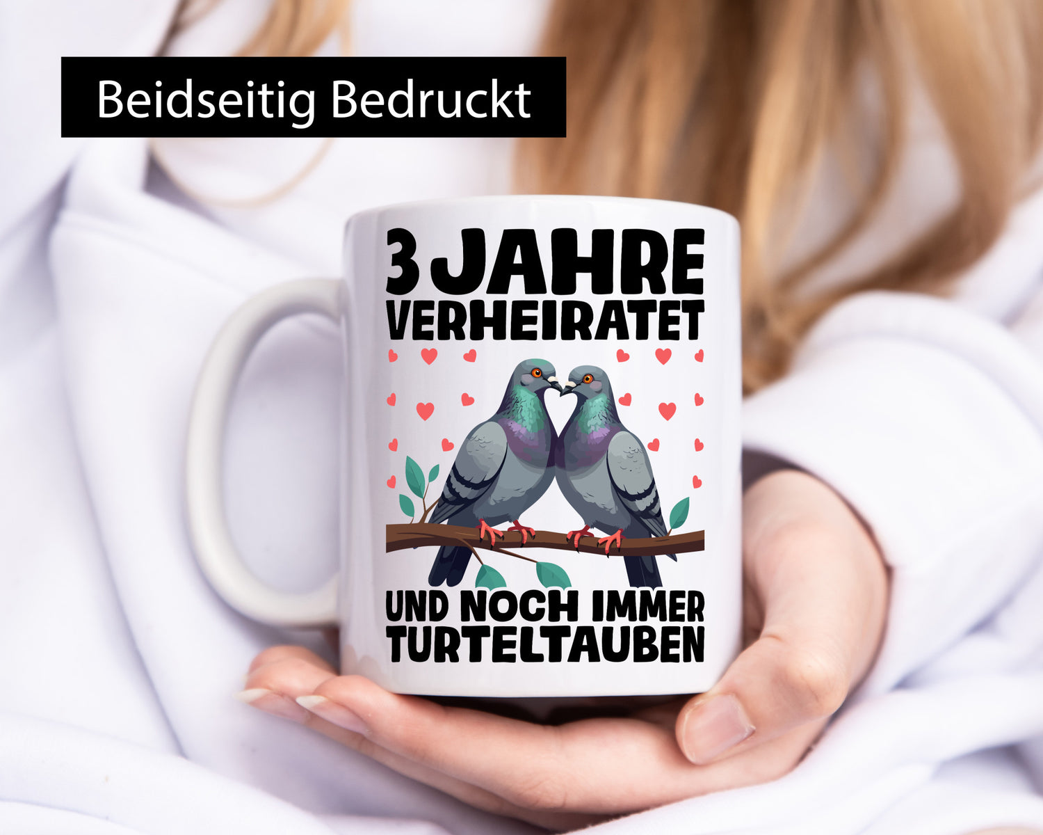 3 Jahre verheiratet | Turteltauben Ehe Ehepaar Humor Geschenkidee Tasse