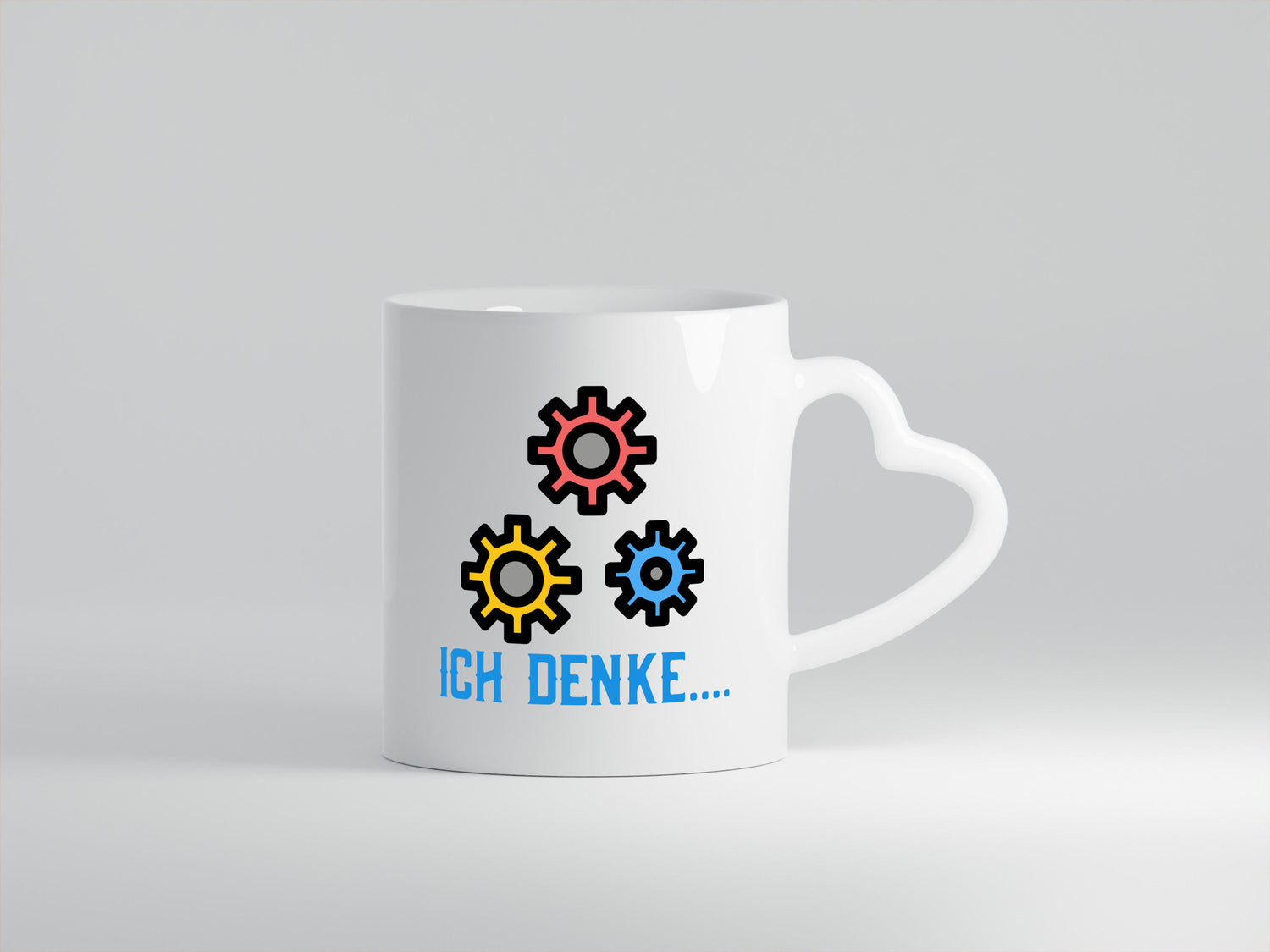 Ich denke | Nachdenken Zahnräder Gedanken kreisen lustig Humor Geschenkidee