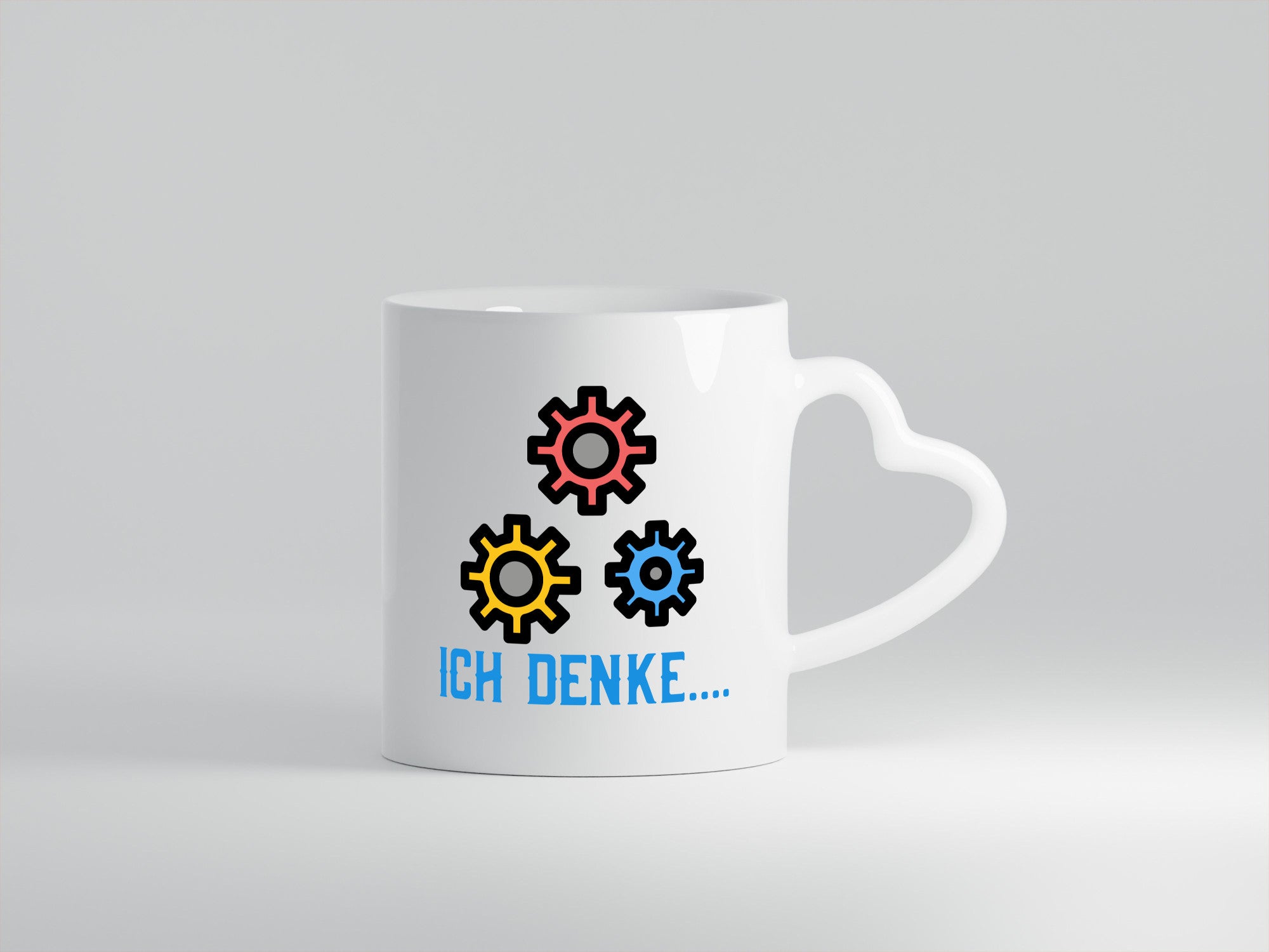 Ich denke | Nachdenken Zahnräder Gedanken kreisen lustig Humor Geschenkidee