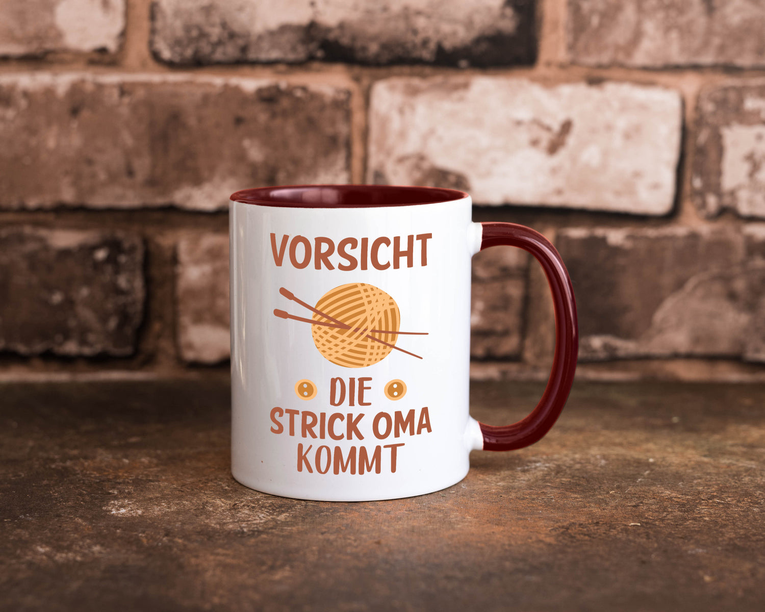 Vorsicht, Strickoma kommt | Wolle Stricknadeln Humor Familie Geschenkidee Tasse