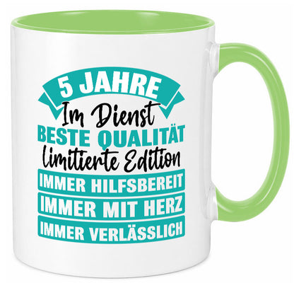 5 Jahre im Dienst | Jubiläum Arbeit Geschenk Kollegen Büro lustiger Spruch Tasse