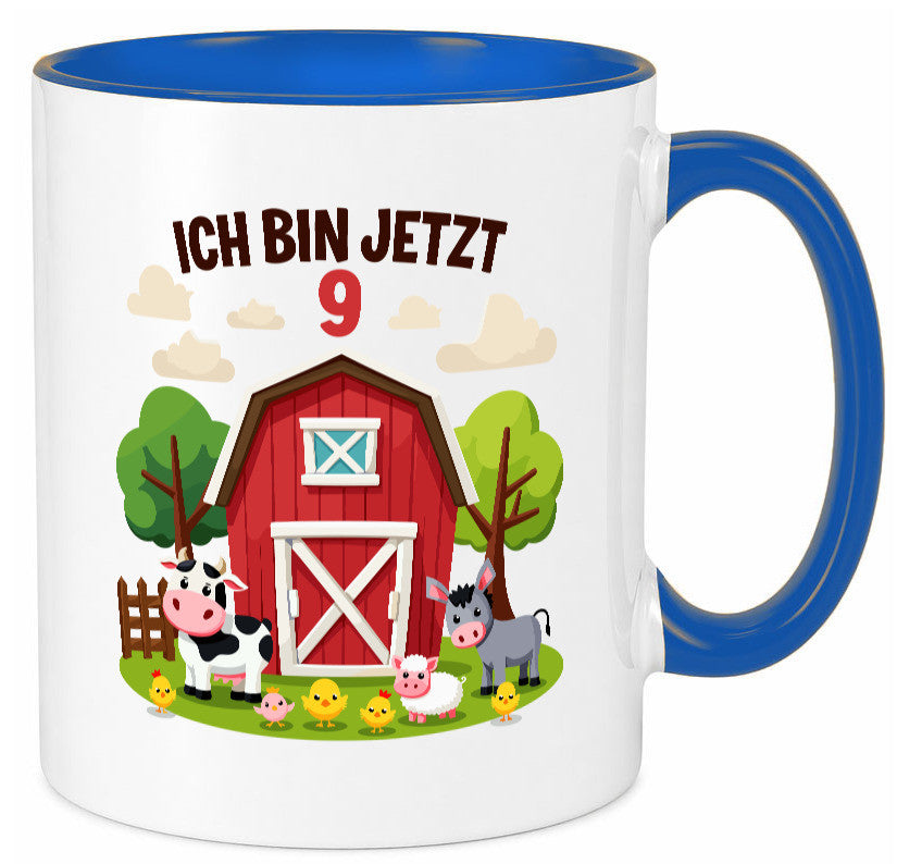 9. Geburtstag | 8 Jahre Bauernhof und Tiere Humor Geschenkidee Tasse