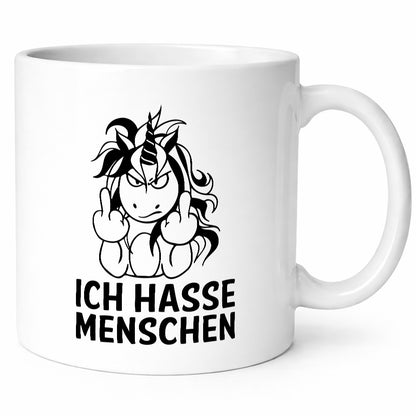 Ich hasse Menschen | Einhorn Stinkefinger lustig Humor Geschenkidee Geschenk