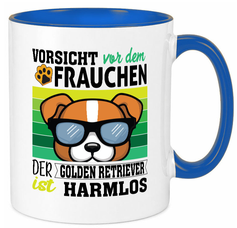 Vorsicht vor dem Frauchen Golden Retriever ist Harmlos lustiger Spruch Geschenk