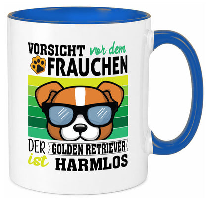 Vorsicht vor dem Frauchen Golden Retriever ist Harmlos lustiger Spruch Geschenk