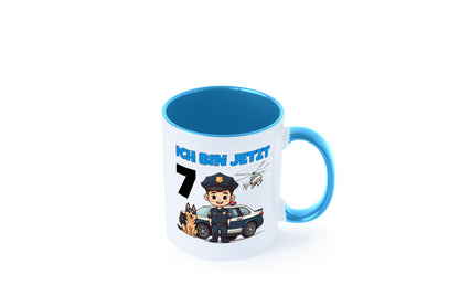 7. Geburtstag | 7 Jahre Polizei Kind Polizeiauto Humor Geschenkidee Tasse