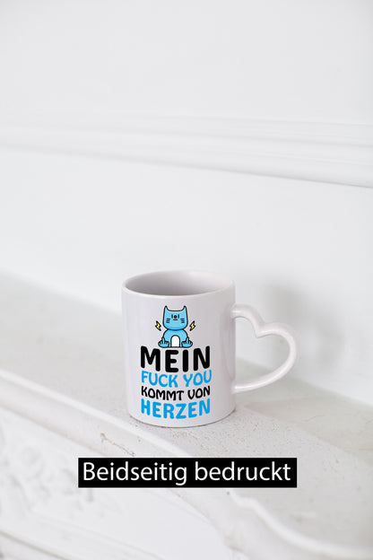 Humorvolle Geschenkidee Tasse – Kommt von Herzen