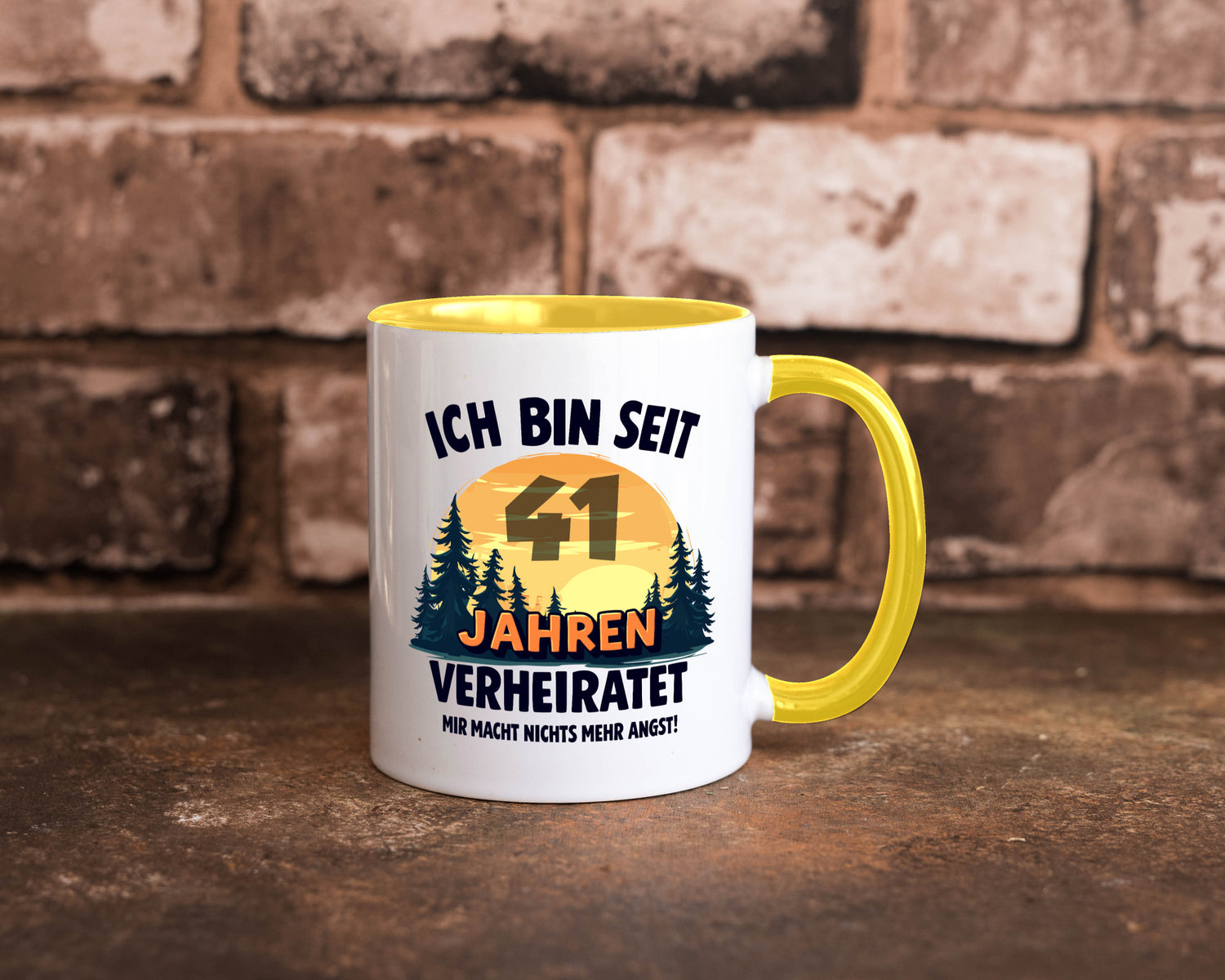Ich bin Verheiratet | 41. Hochzeitstag Ehepaar v2 Geschenkidee Humor Tasse