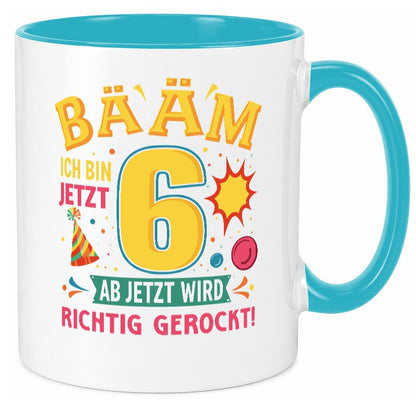 6. Geburtstag | 6 Jahre ab jetzt wird richtig gerockt lustiger Spruch Geschenk Tasse