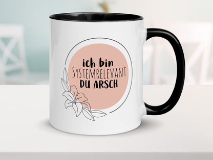 Ich bin Systemrelevant | Krankenschwester Hase mit Maske lustig Humor Tasse