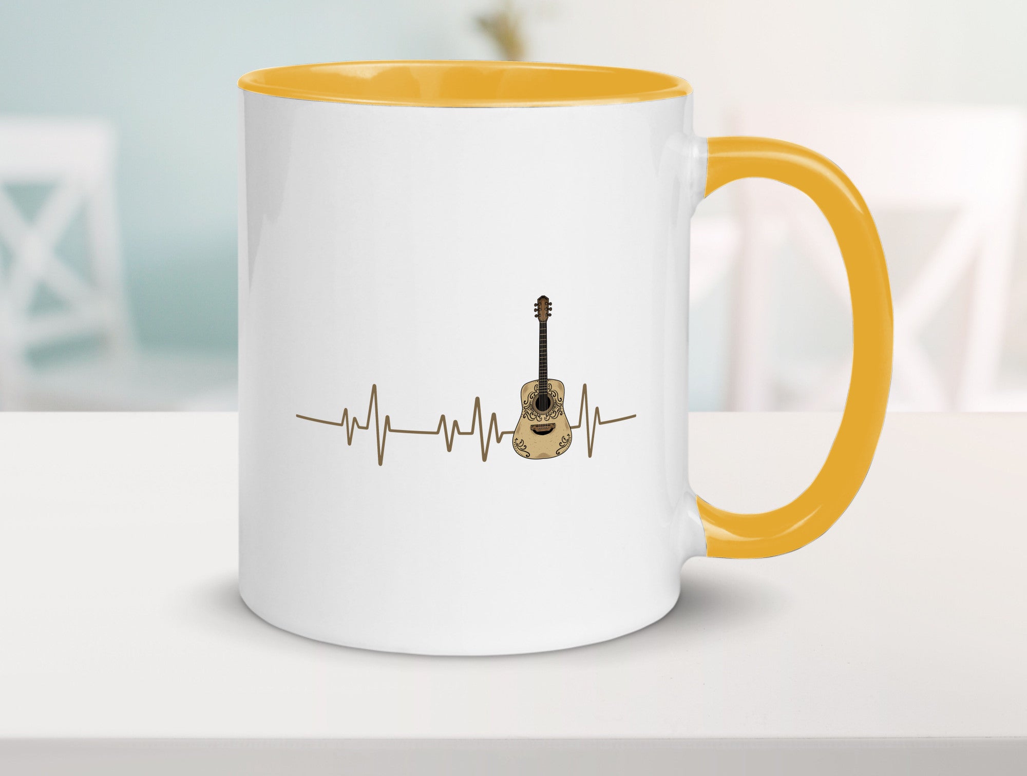 Gitarre Herzschlag | Motiv Musiker Rock Musik lustig Humor Geschenkidee