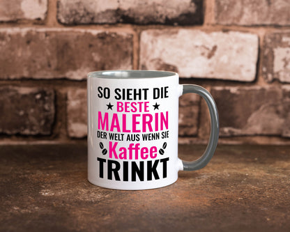 Kaffee trinkt: Malerin | Malerinnen lustiger Spruch Geschenk Humor Geschenkidee Tasse