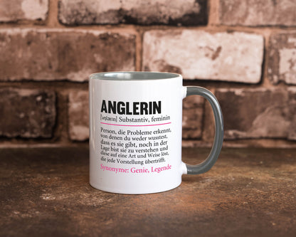 Anglerin | Spruch Angeln Fischerin Beruf Humor Arbeit Kollegen Büro