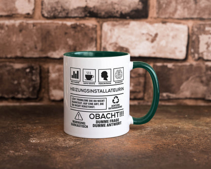 Achtung Probleme Heizungsinstallateurin | Heizung Humor Geschenkidee Tasse