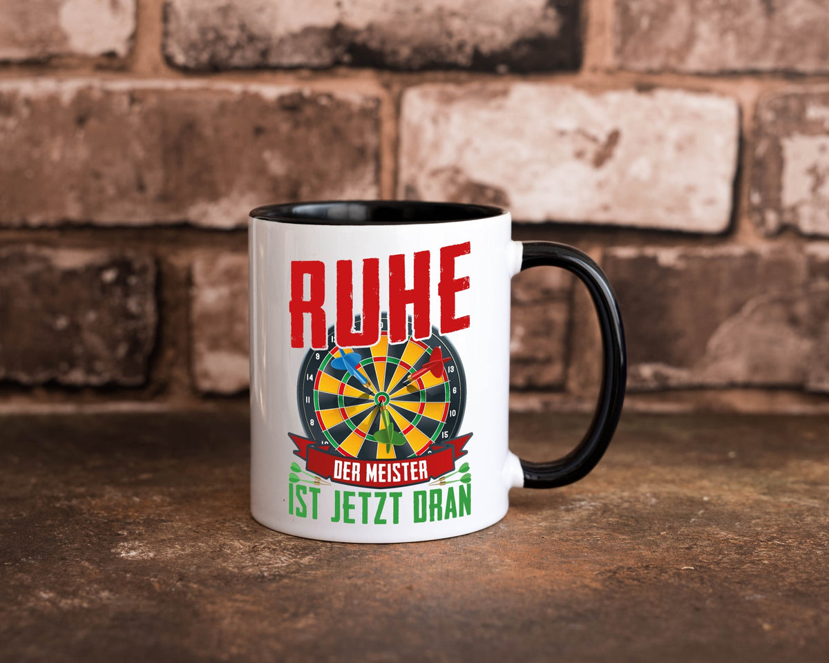 Ruhe der Meister ist dran | Dart Dartspieler Geschenkidee Humor Tasse
