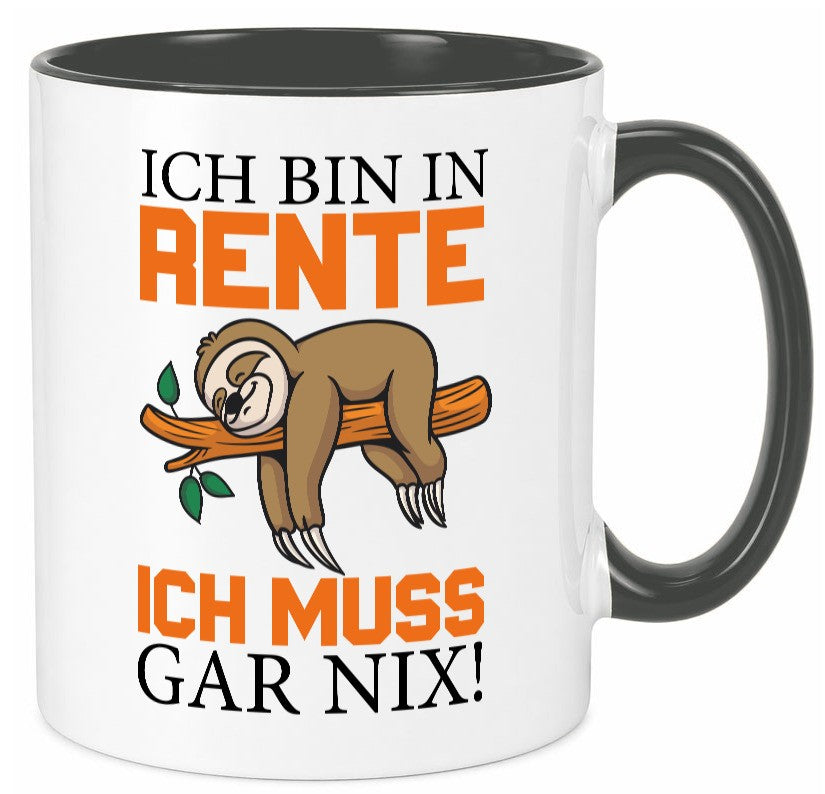 Ich bin in Rente lustig Humor Geschenkidee Geschenk Tasse
