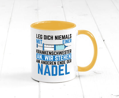 Krankenschwester anlegen | Nadel Spritze Klinik Spruch Geschenkidee Humor Tasse