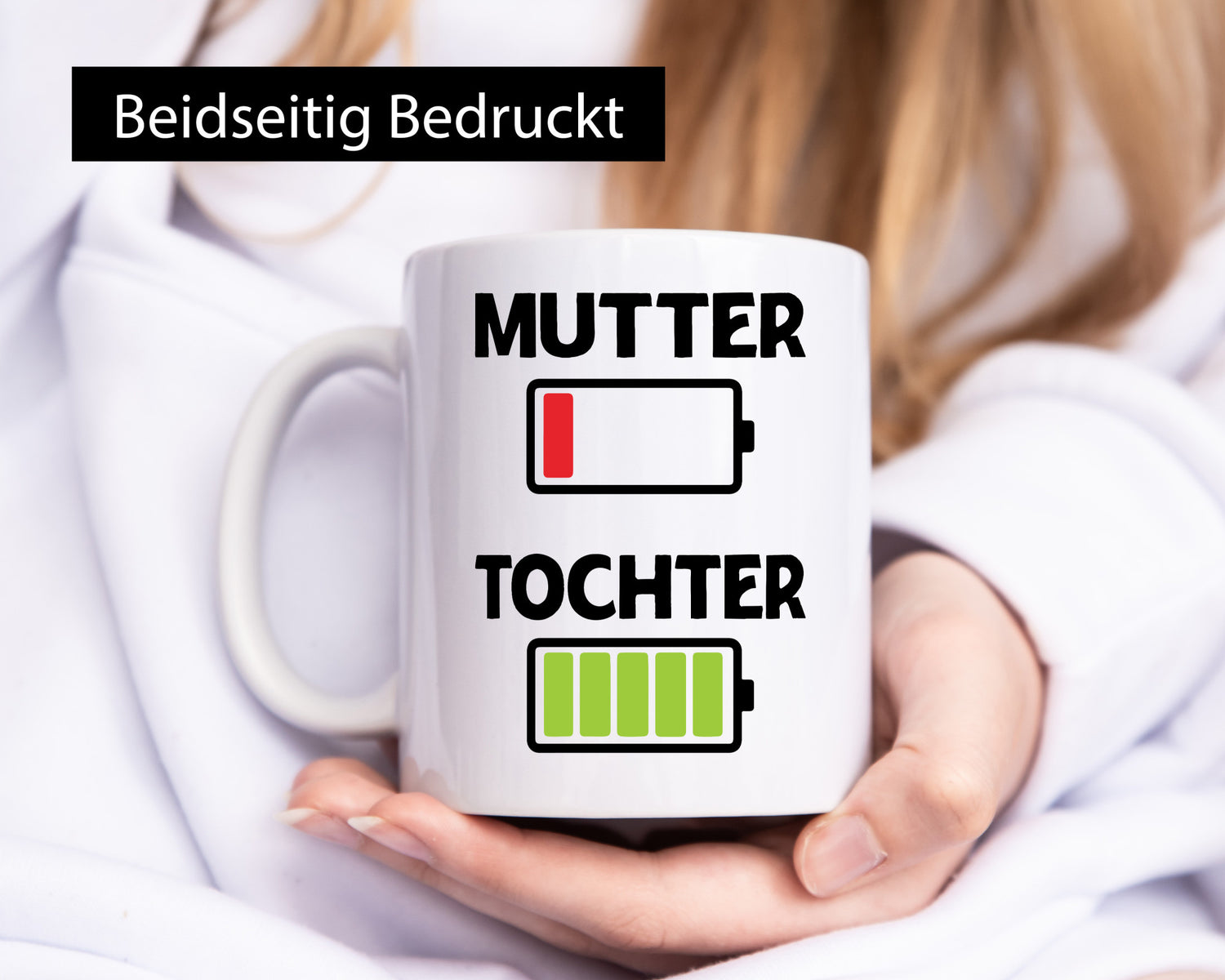 Mutter kaputt | Tocher mit viel Power Batterie leer lustig Familie Geschenkidee