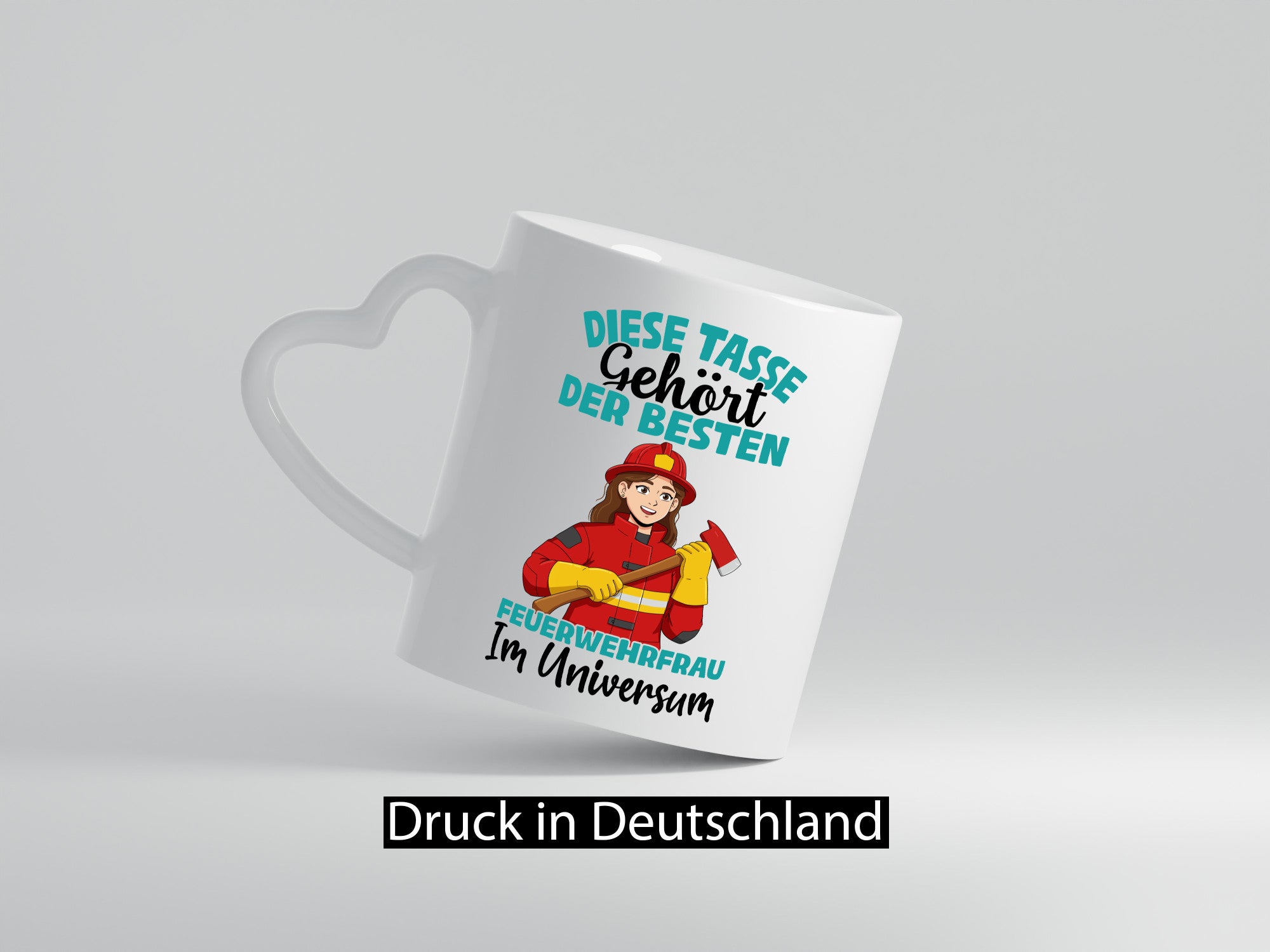 Im Universum: Feuerwehrfrau | Feuerwehr lustig Humor Geschenkidee Geschenk Tasse