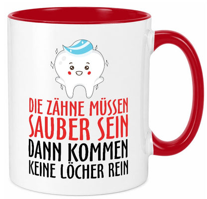Sauber Zähne lustiger Spruch Geschenk Humor Geschenkidee Tasse