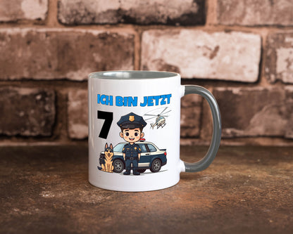 7. Geburtstag | 7 Jahre Polizei Kind Polizeiauto Humor Geschenkidee Tasse