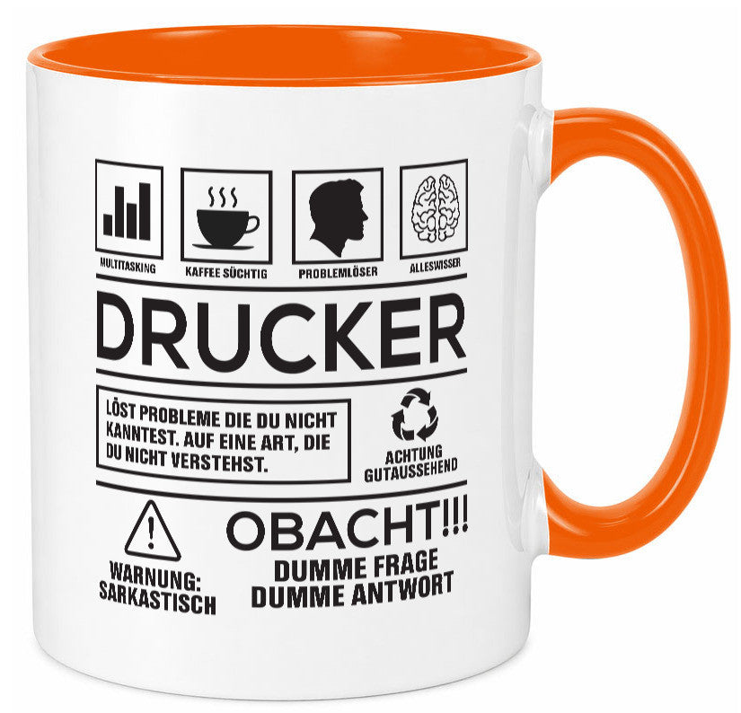 Achtung Probleme Drucker | Druckerei Print Medien Humor Geschenkidee Tasse
