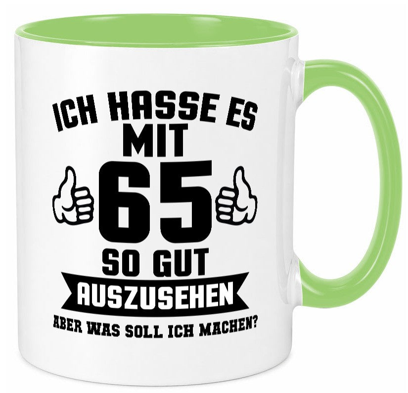 Gut aussehen mit 65 | Zahl Daumen hoch Geschenk Humor Geschenkidee lustiger Tasse