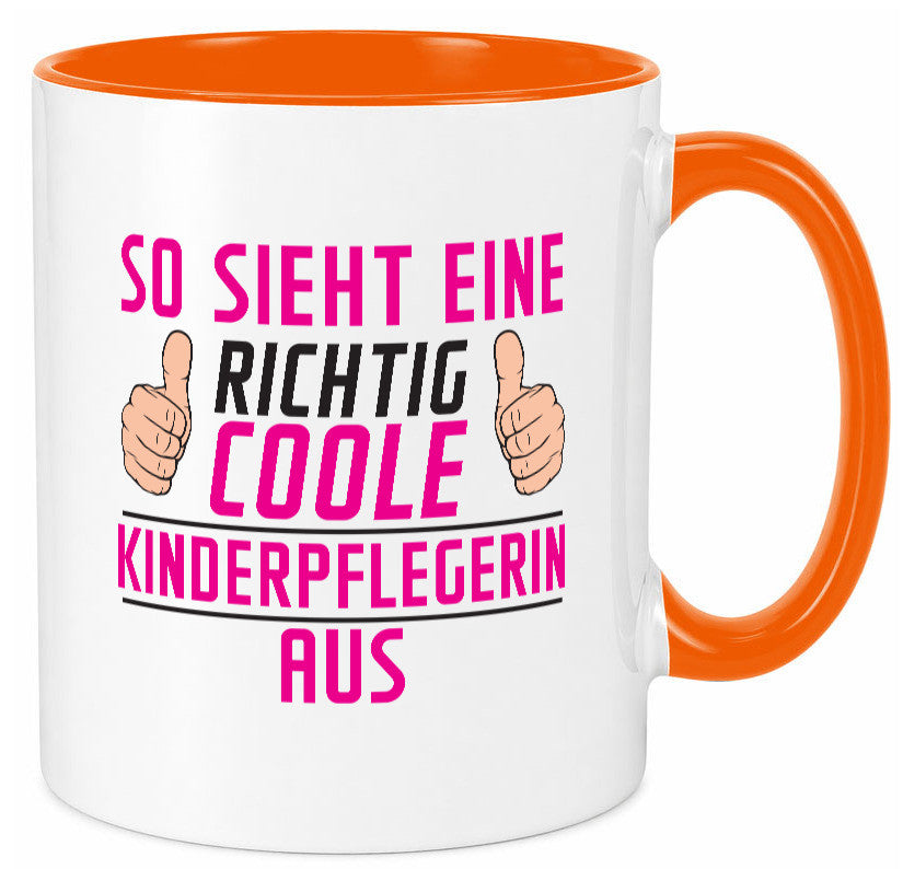Richtig Coole Kinderpflegerin | Kinder Pflegeberuf Geschenk Arbeit Kollegen Tasse