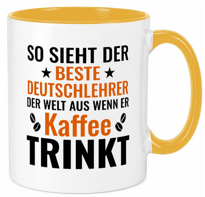 Kaffee trinkt: Deutschlehrer | Lehrer Schule Humor Geschenkidee Tasse