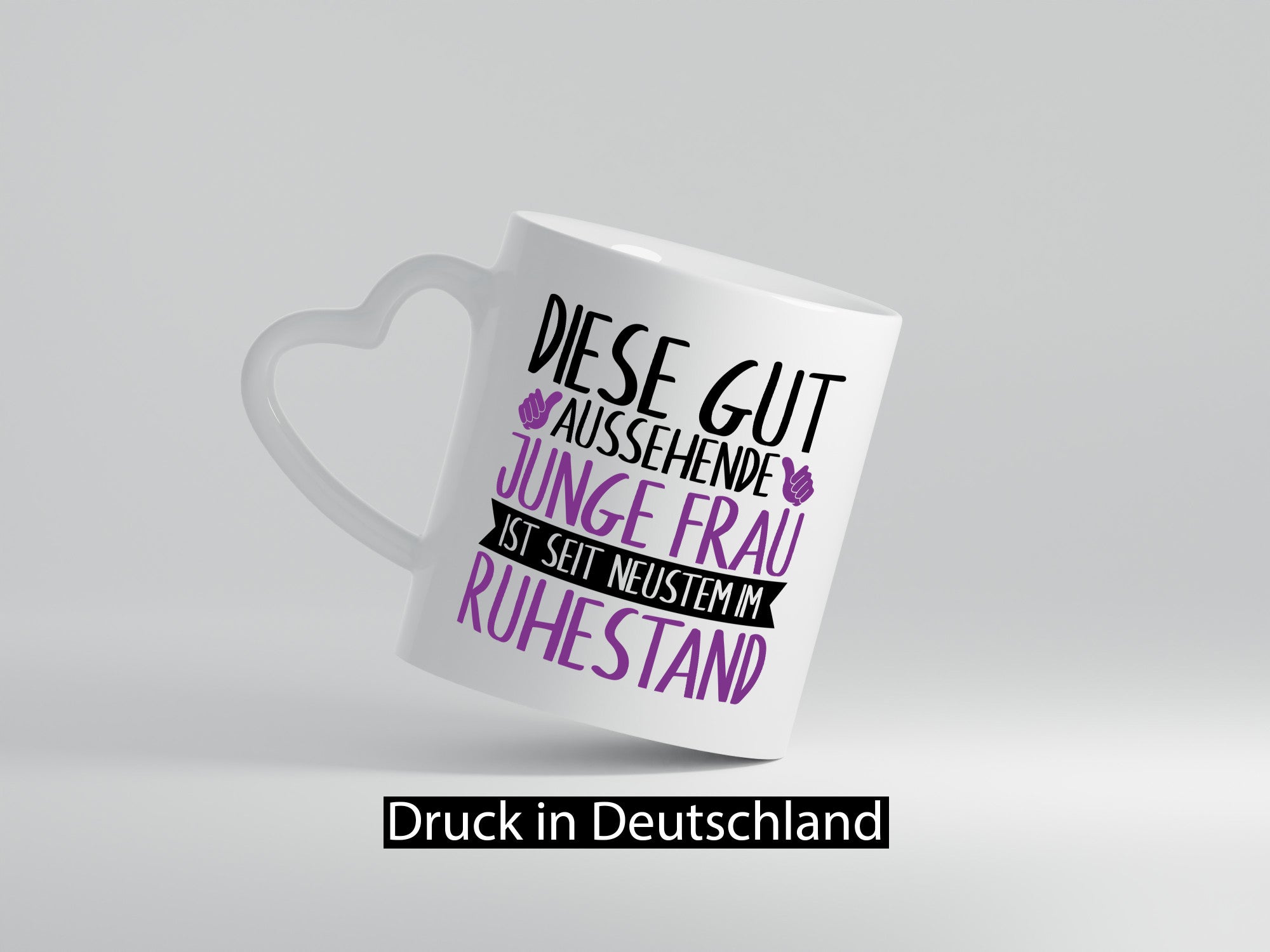 Junge Frau im Ruhestand | Rente gutaussehend Humor Jubiläum Geschenkidee Tasse