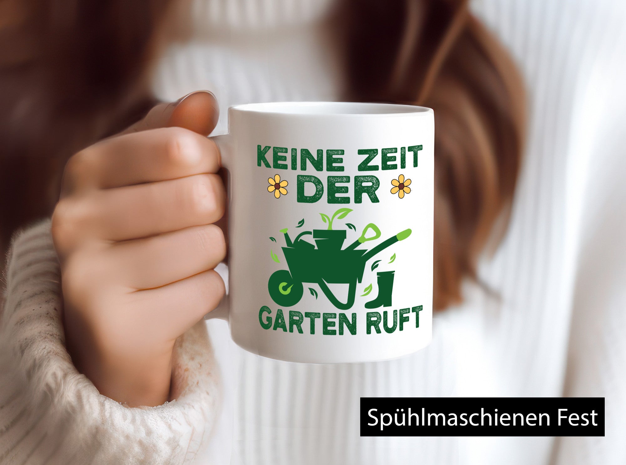 Keine Zeit, Garten ruft | Schubkarre Blumen Hobby Geschenkidee Humor Tasse