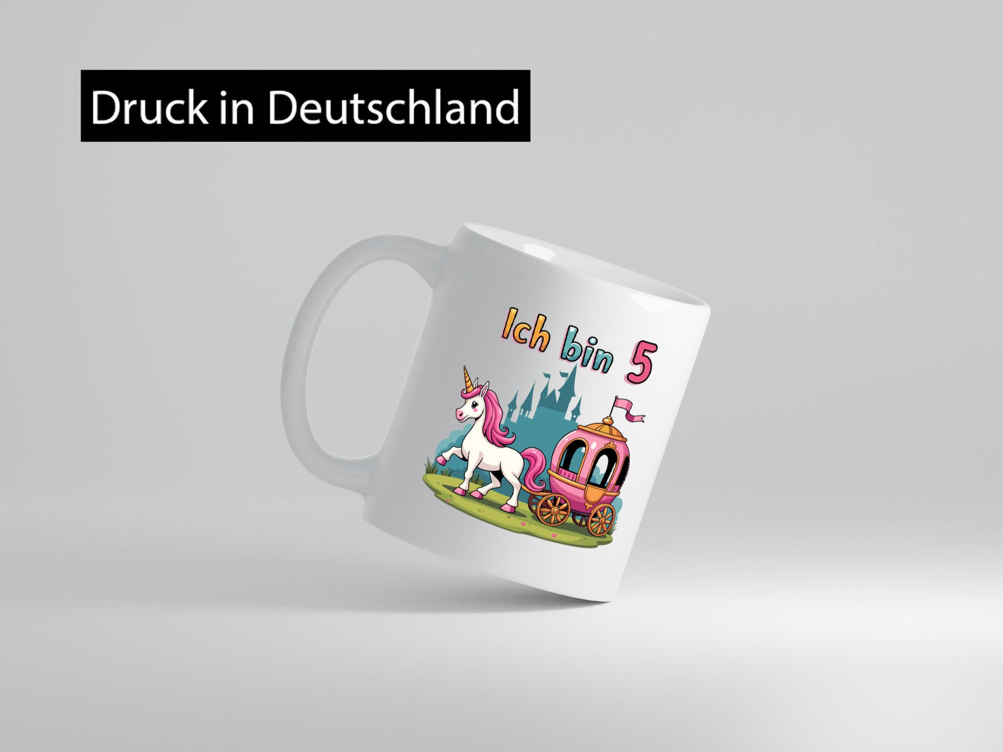 5. Geburtstag | Prinzessin in Kutsche Einhorn lustig Geschenkidee Geschenk Tasse