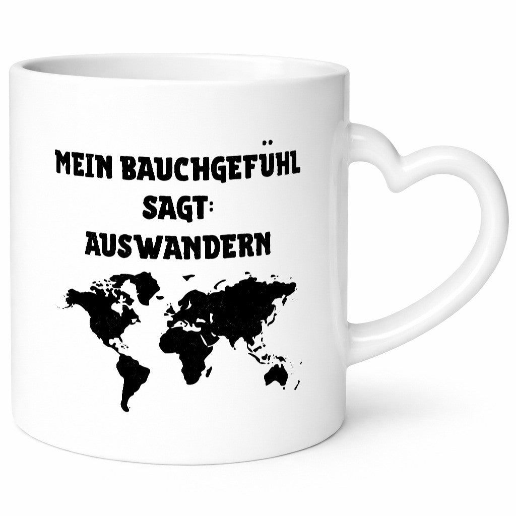 Bauchgefühl sagt auswandern | Kontinente lustig Humor Geschenkidee Geschenk