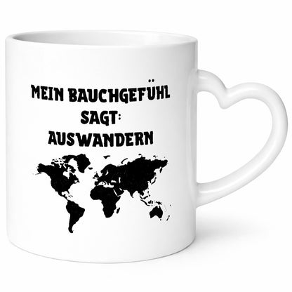 Bauchgefühl sagt auswandern | Kontinente lustig Humor Geschenkidee Geschenk