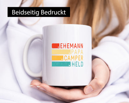 Ehemann | Papa Camper Held Camping Natur Humor Geschenkidee Tasse