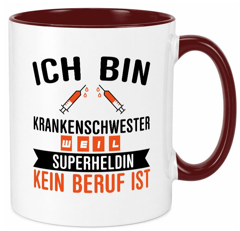 Krankenschwester Superheldin | Beruf Tasse Pflegerin Humor Arbeit Kollegen Büro