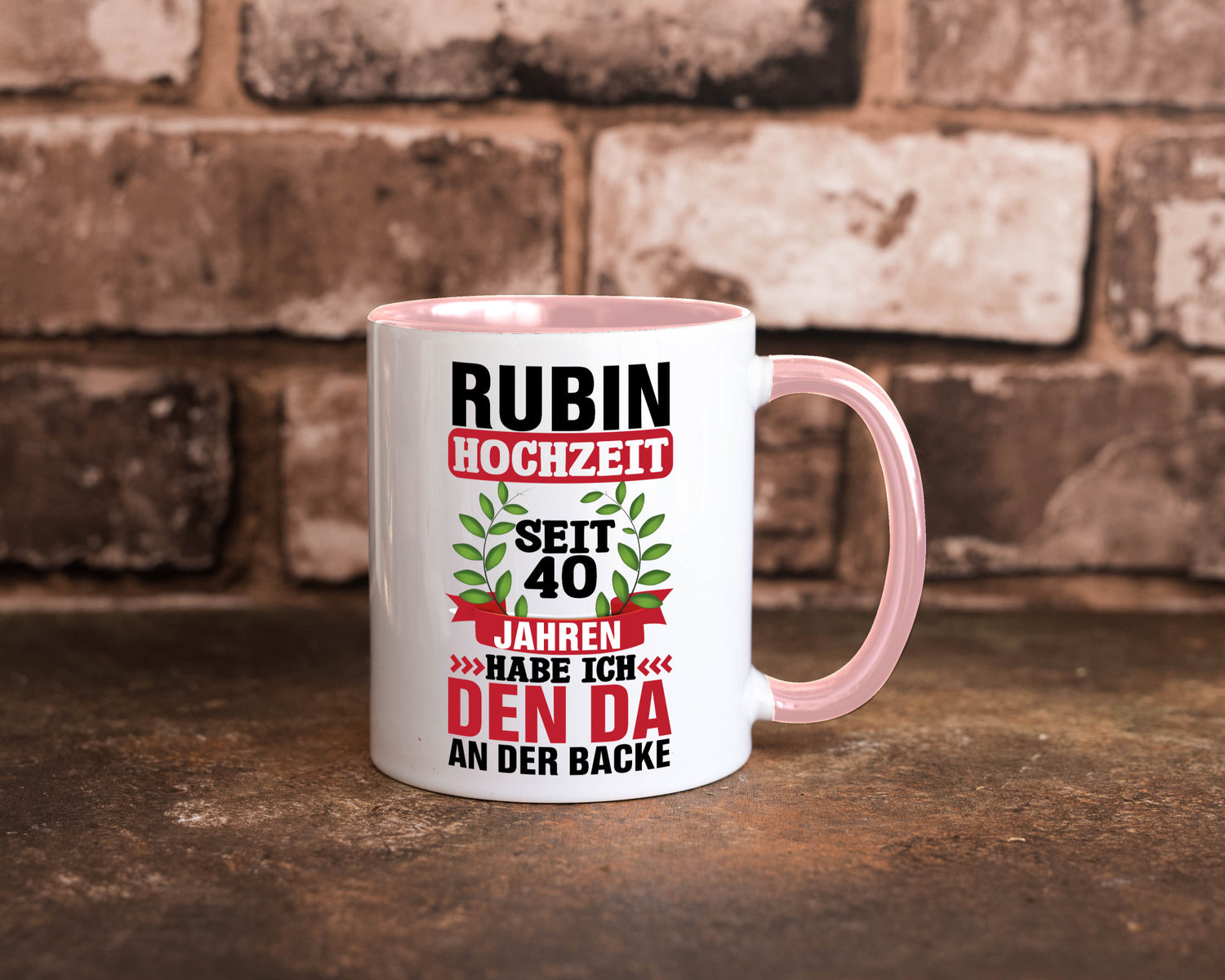 Rubin Hochzeit | 40 Jahre Verheiratet Humor Geschenkidee Tasse