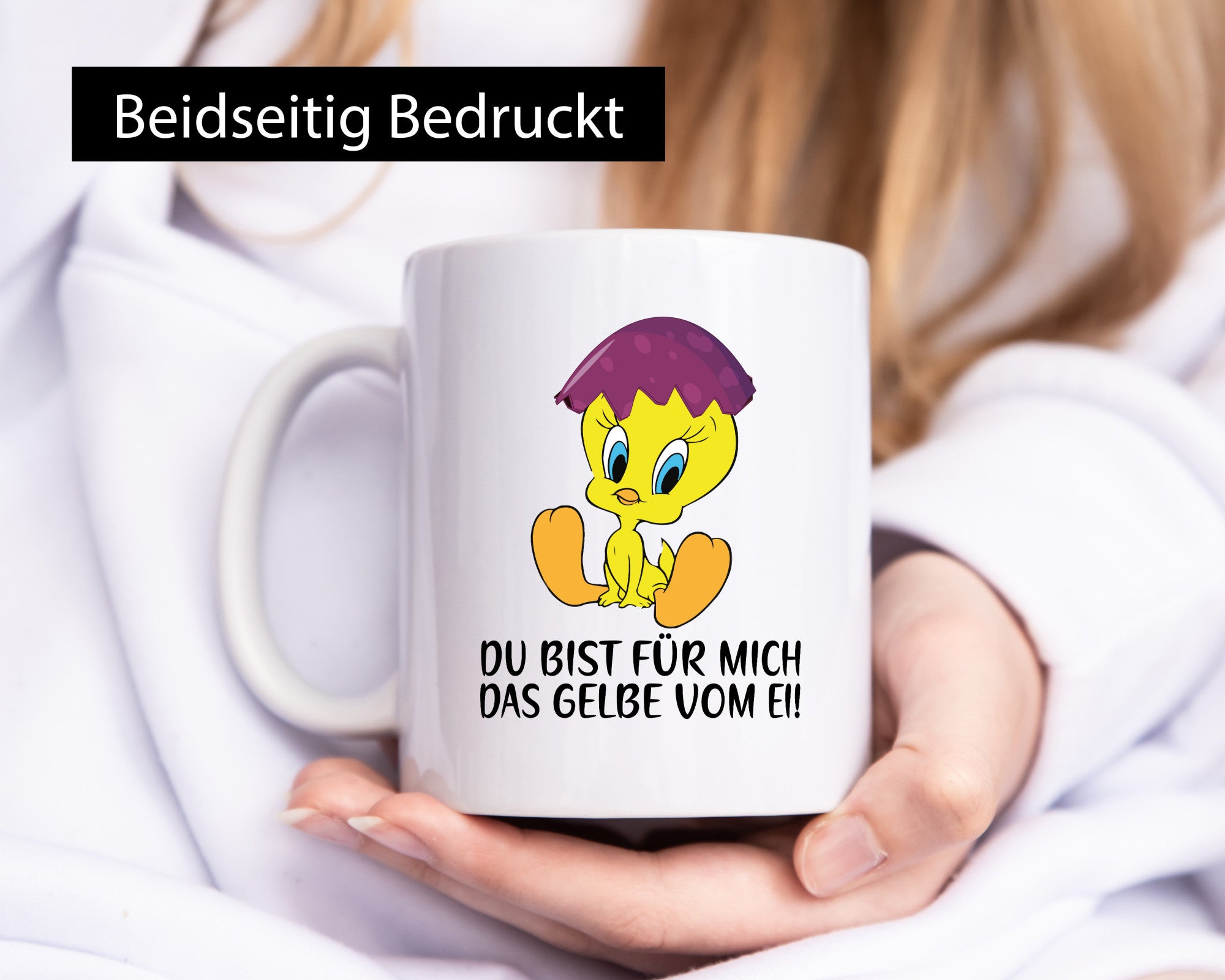 Das Gelbe vom Ei | süßes Küken Eierschale am Kopf Comic lustiger Spruch