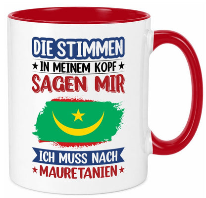 Mauretanien | Urlaub Stimmen in meinem Kopf Traumland lustiger Spruch Geschenk Tasse