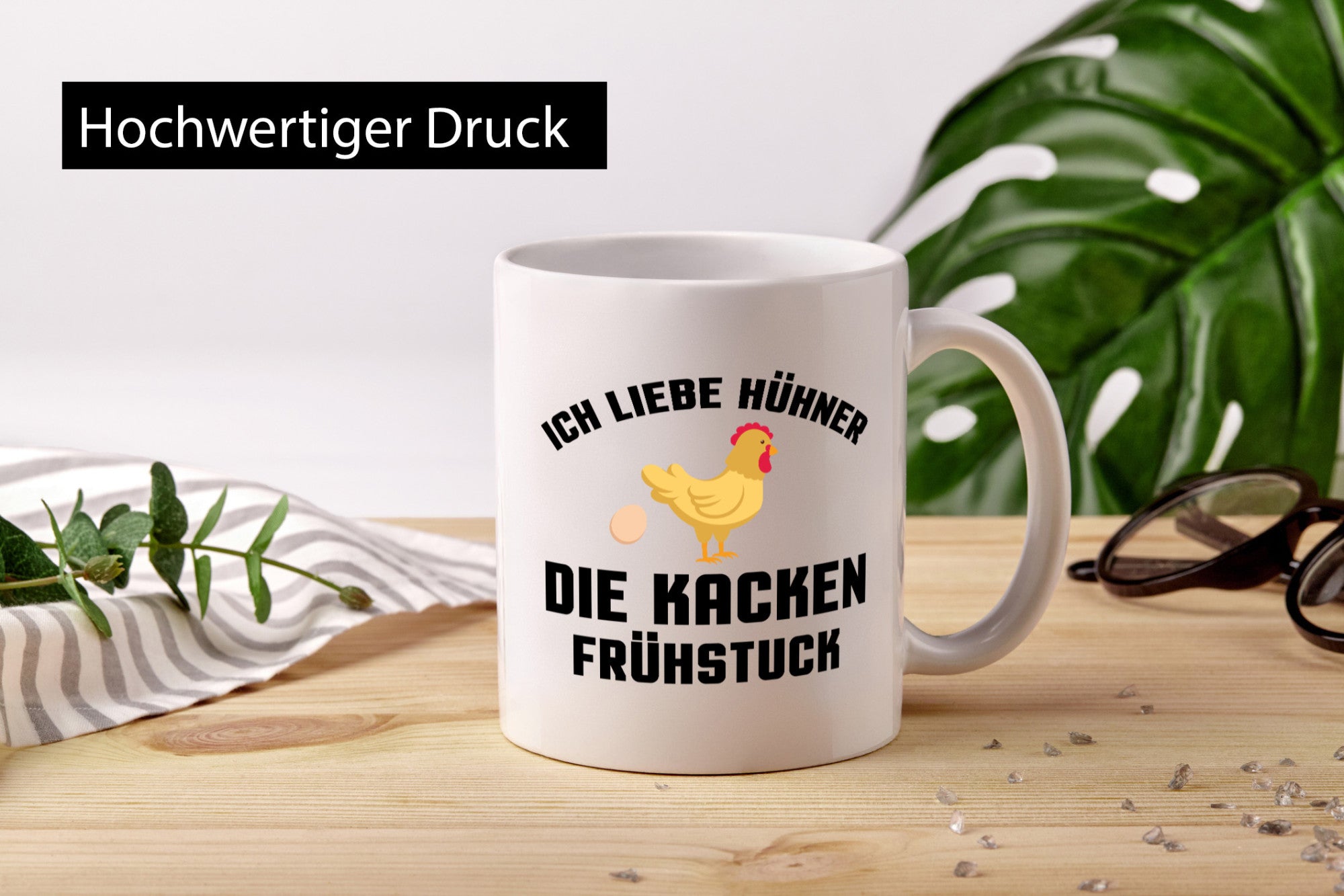 Ich liebe Hühner | Spruch lustig Frühstück Humor Geschenkidee Tasse