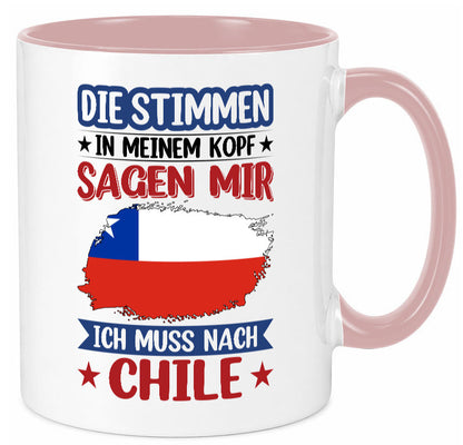 Chile | Urlaub Stimmen in meinem Kopf Traumland Geschenkidee Humor Tasse