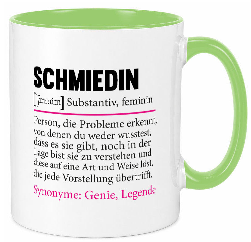 Schmiedin | Schmied Beruf Schmiederei lustig v2 Humor Arbeit Kollegen Büro Tasse