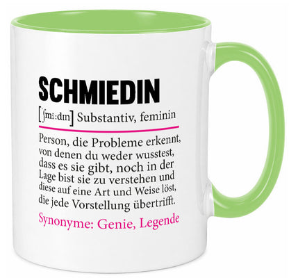 Schmiedin | Schmied Beruf Schmiederei lustig v2 Humor Arbeit Kollegen Büro Tasse