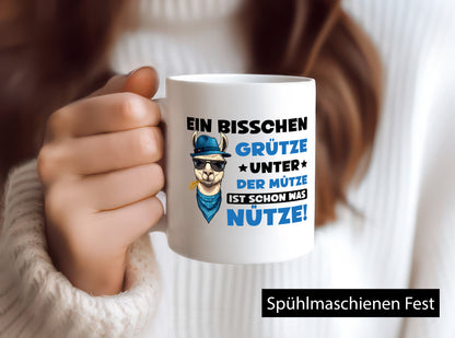 Bisschen Grütze unter die Müze | Lama Alpaka Geschenkidee Humor Tasse
