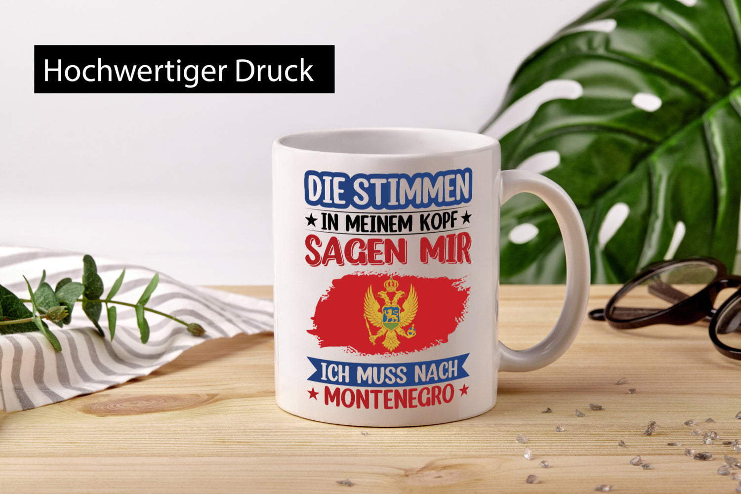 Montenegro | Urlaubsstimmen in meinem Kopf, Traumland, Geschenkidee, Humor-Tasse