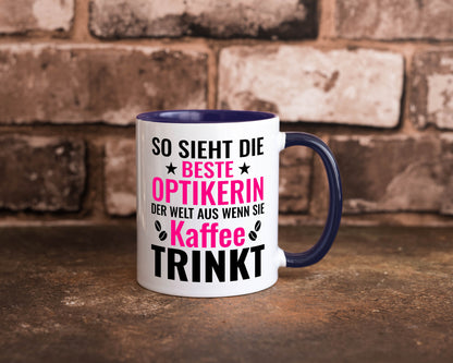 Kaffee trinkt: Optikerin | Augenoptik Geschenkidee Humor Tasse