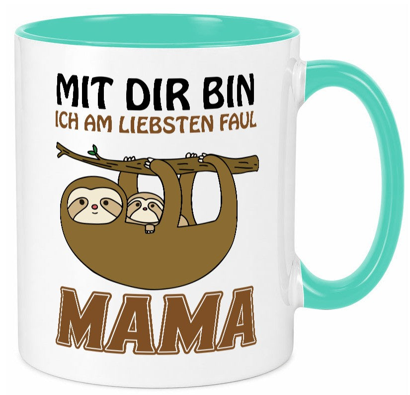 Faultiermama lustig Familie Geschenkidee Geschenk Tasse