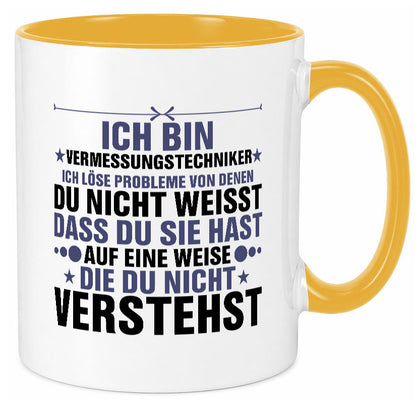 Löse Probleme: Vermessungstechniker | Techniker Humor Geschenkidee Tasse