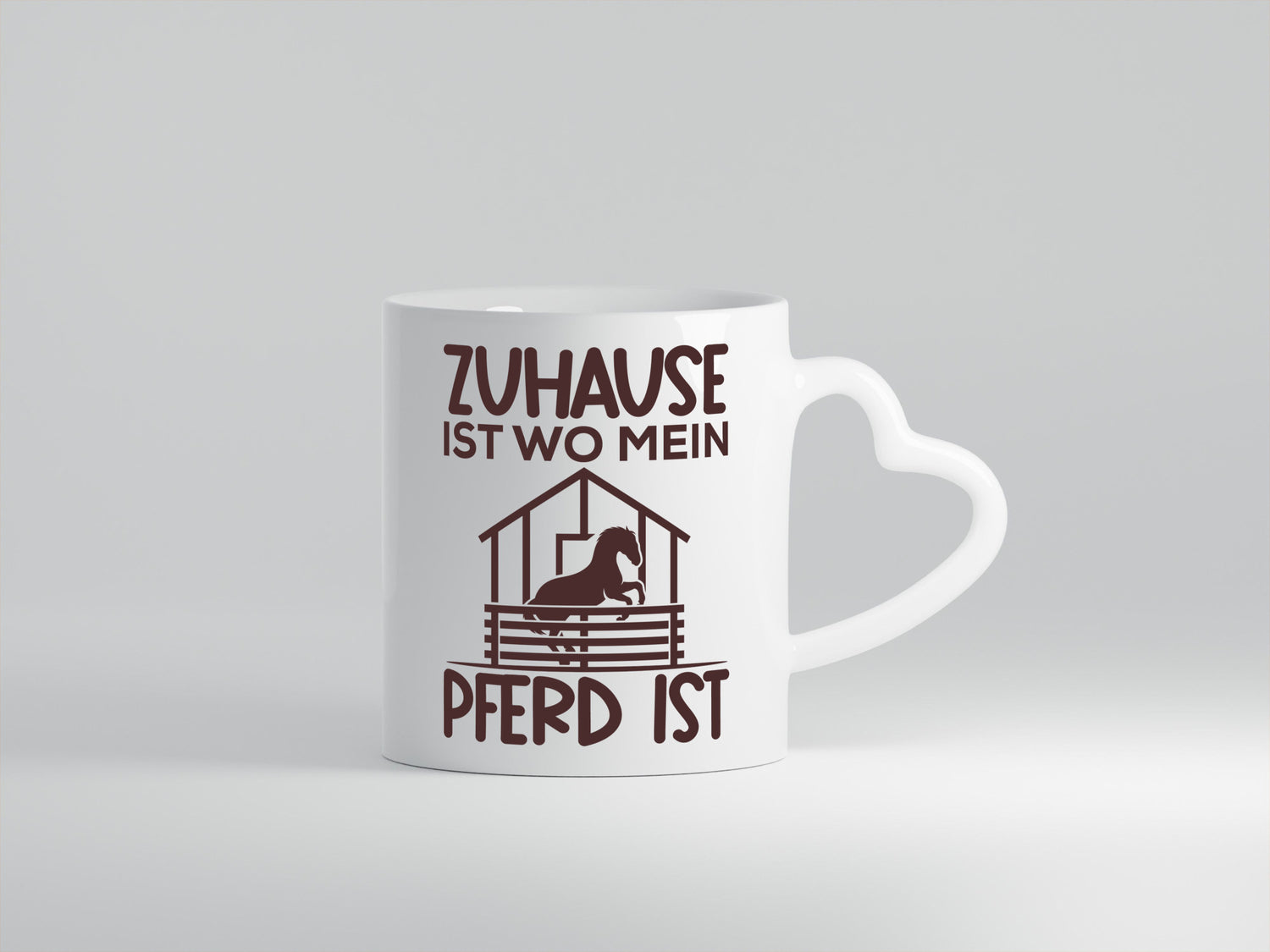 Zuhause mit Pferd | Reiterin Tasse Pferdebesitzerin lustiger Spruch Geschenk
