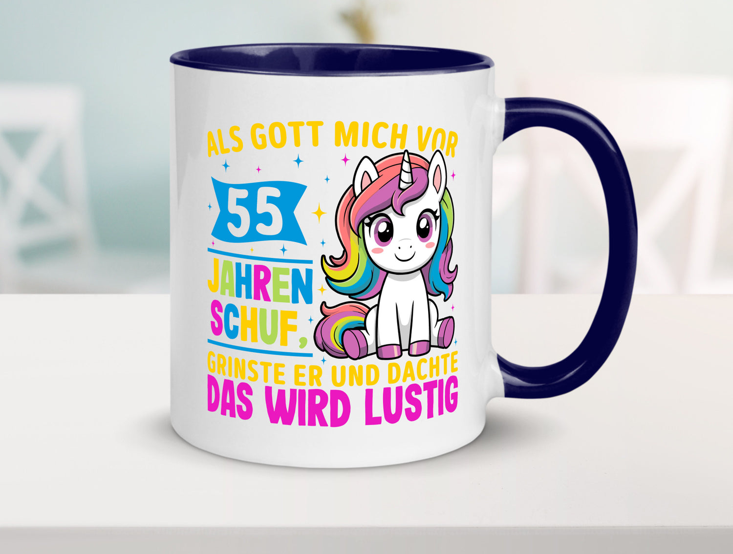 55. Geburtstag | Als Gott mich schuf 40 Jahre v2 lustiger Spruch Geschenk